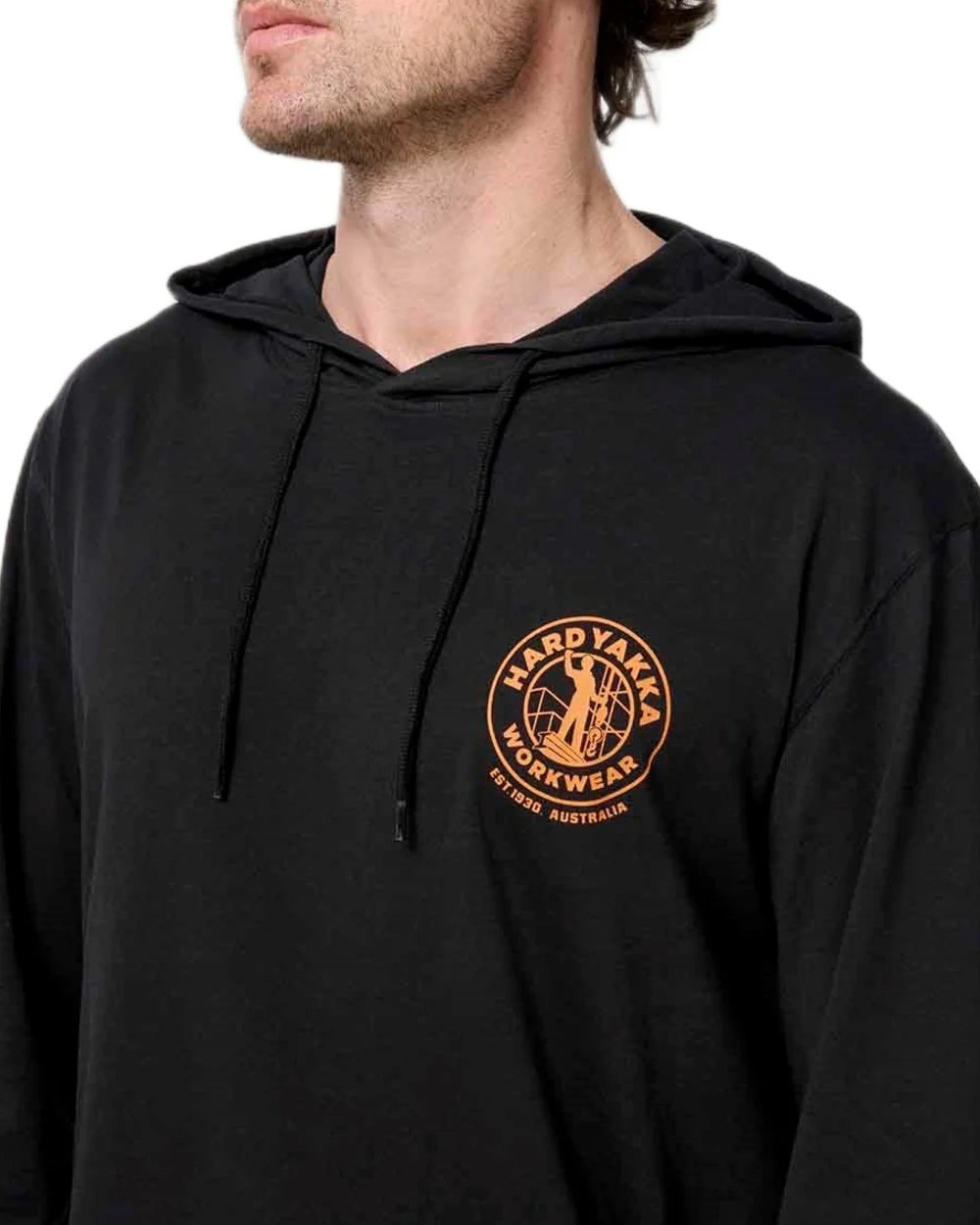 Hard Yakka Mens Heritage Icon Lightweight Hoodie - Image 7