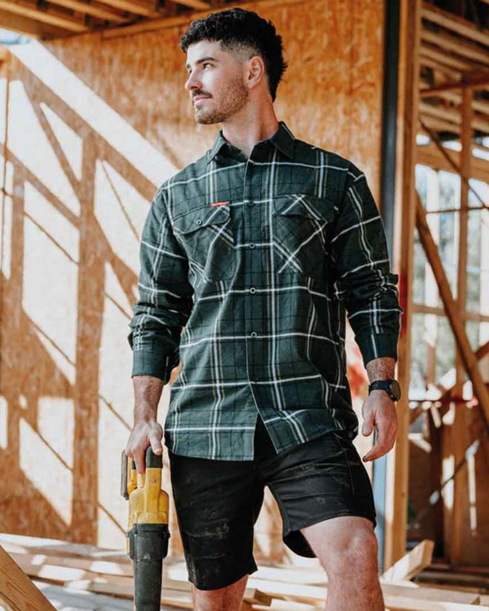 Hard Yakka Mens Lightweight Check Flannel Shirt - Image 14