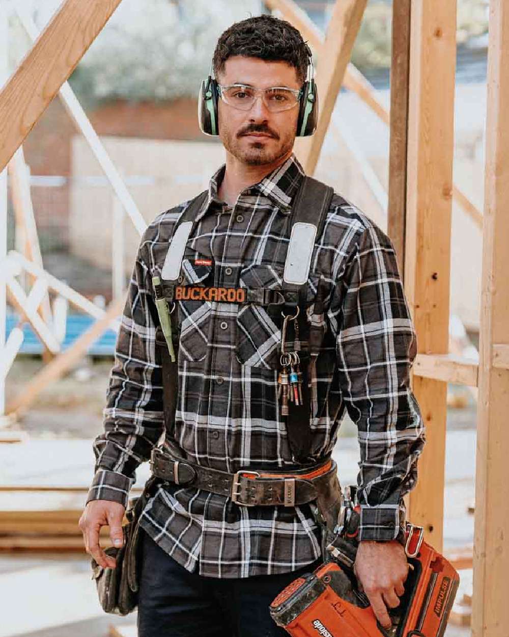 Hard Yakka Mens Lightweight Check Flannel Shirt - Image 7