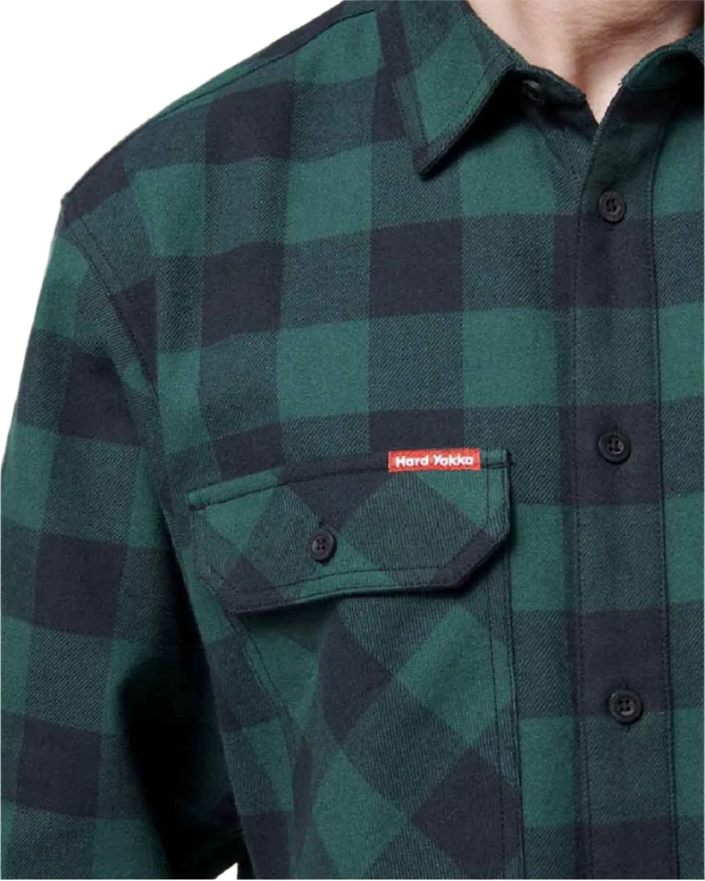 Hard Yakka Mens Long Sleeve Check Flannel Shirt - Image 15