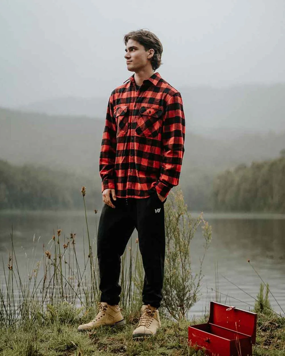 Hard Yakka Mens Long Sleeve Check Flannel Shirt - Image 4