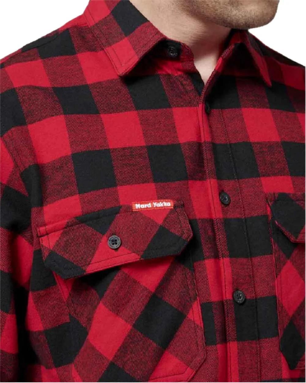 Hard Yakka Mens Long Sleeve Check Flannel Shirt - Image 8