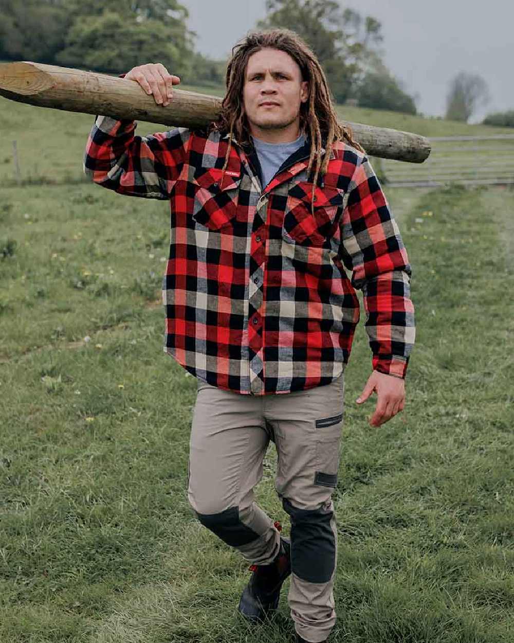 Hard Yakka Mens Quilted Flannel Shacket - Image 6