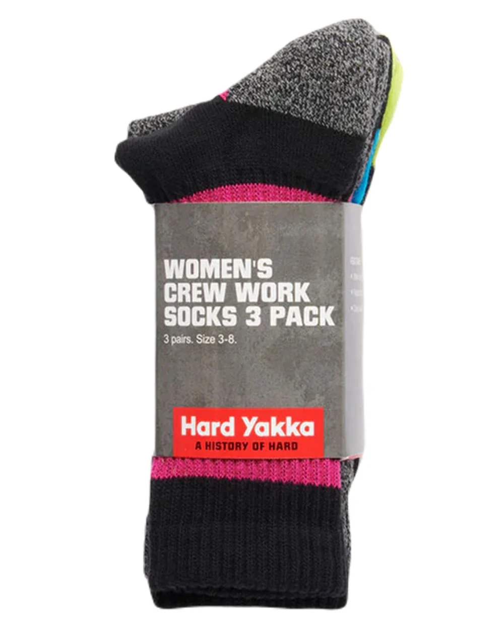 Hard Yakka Womens Crew Multi Pack Work Socks - Image 5