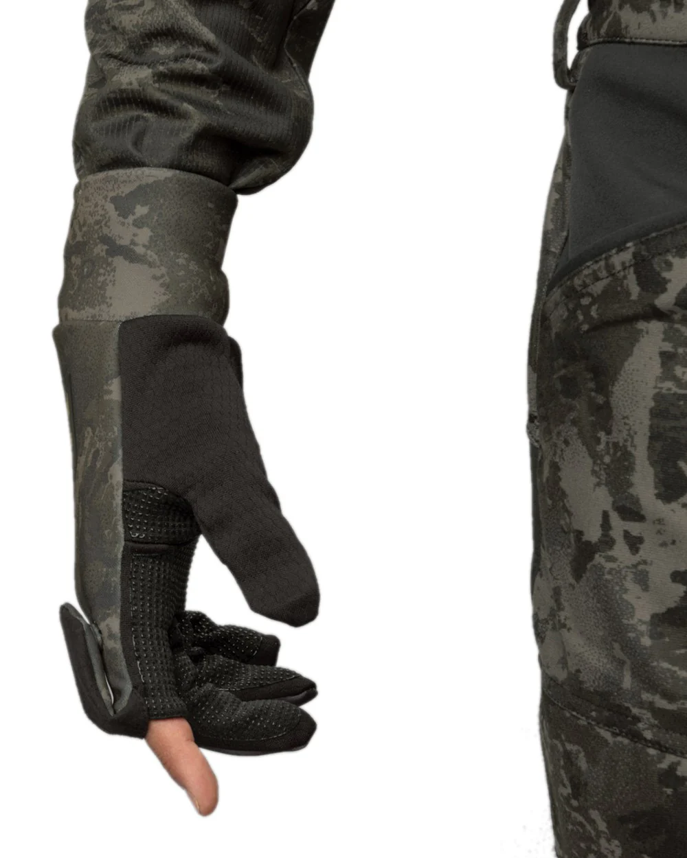 Harkila NOCTYX Camo Fleece Glove with Foldback Finger - Image 6