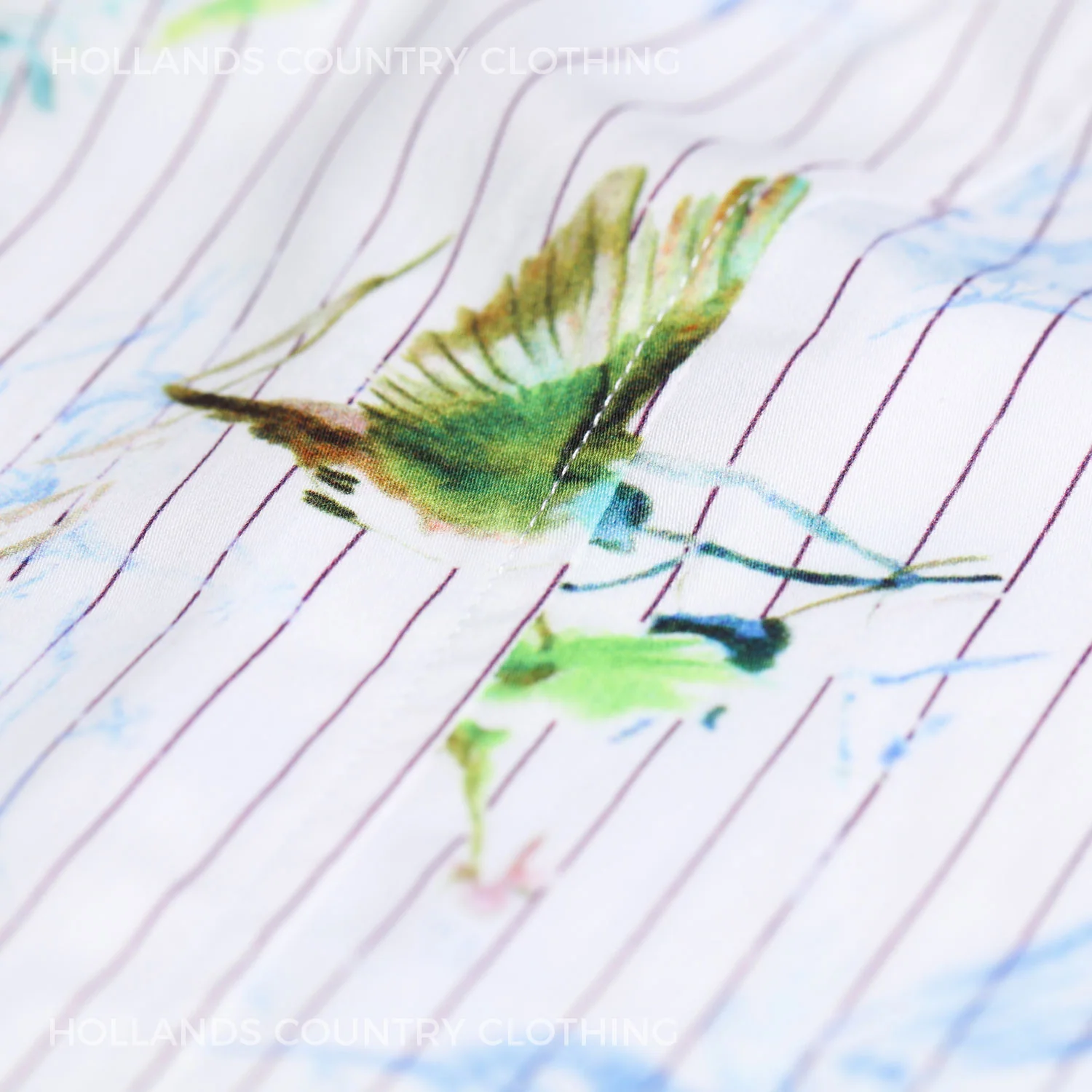Hartwell Layla Cotton Shirt | Hummingbird Stripe - Image 8