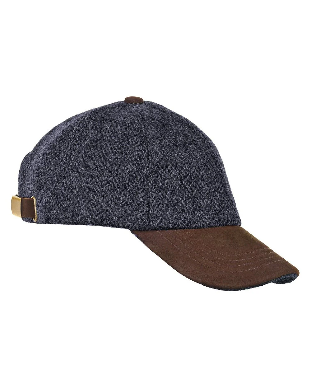 Heather Glencairn Harris Tweed Leather Peak Baseball Cap - Image 3