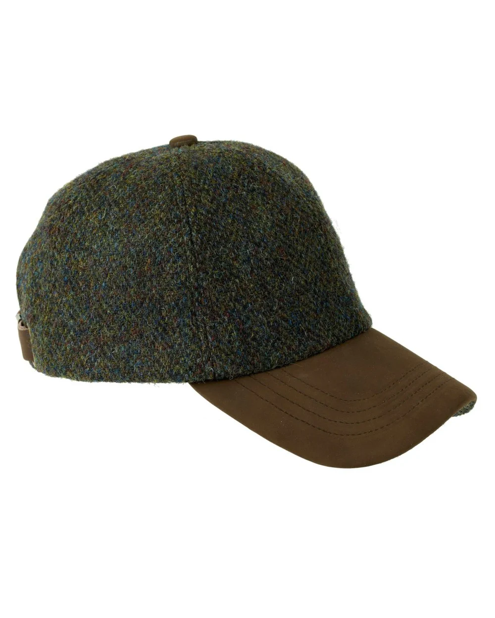 Heather Glencairn Harris Tweed Leather Peak Baseball Cap - Image 4