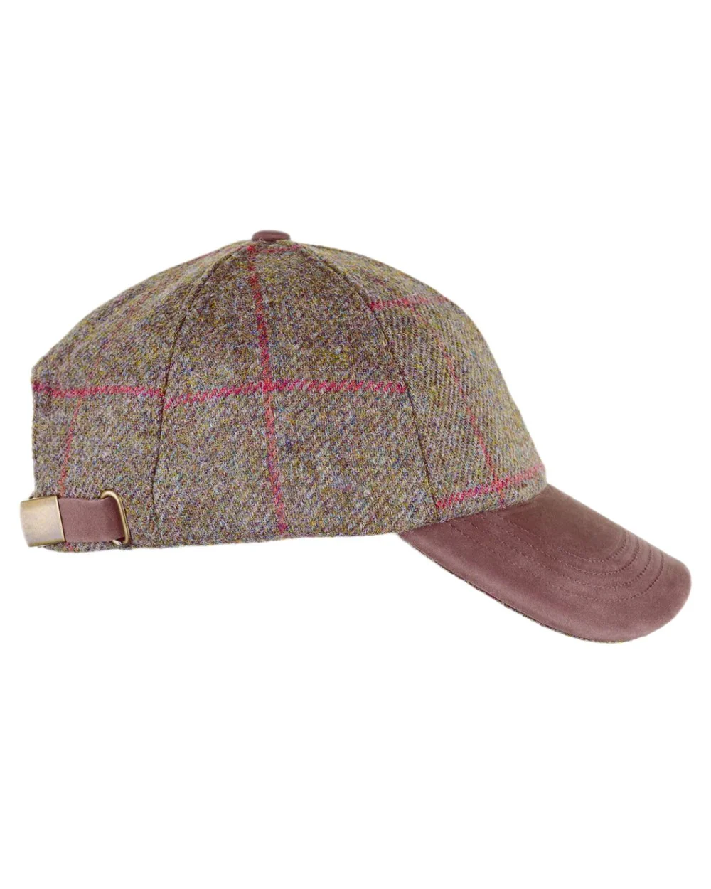 Heather Tyndrum British Tweed Leather Peak Baseball Cap - Image 2