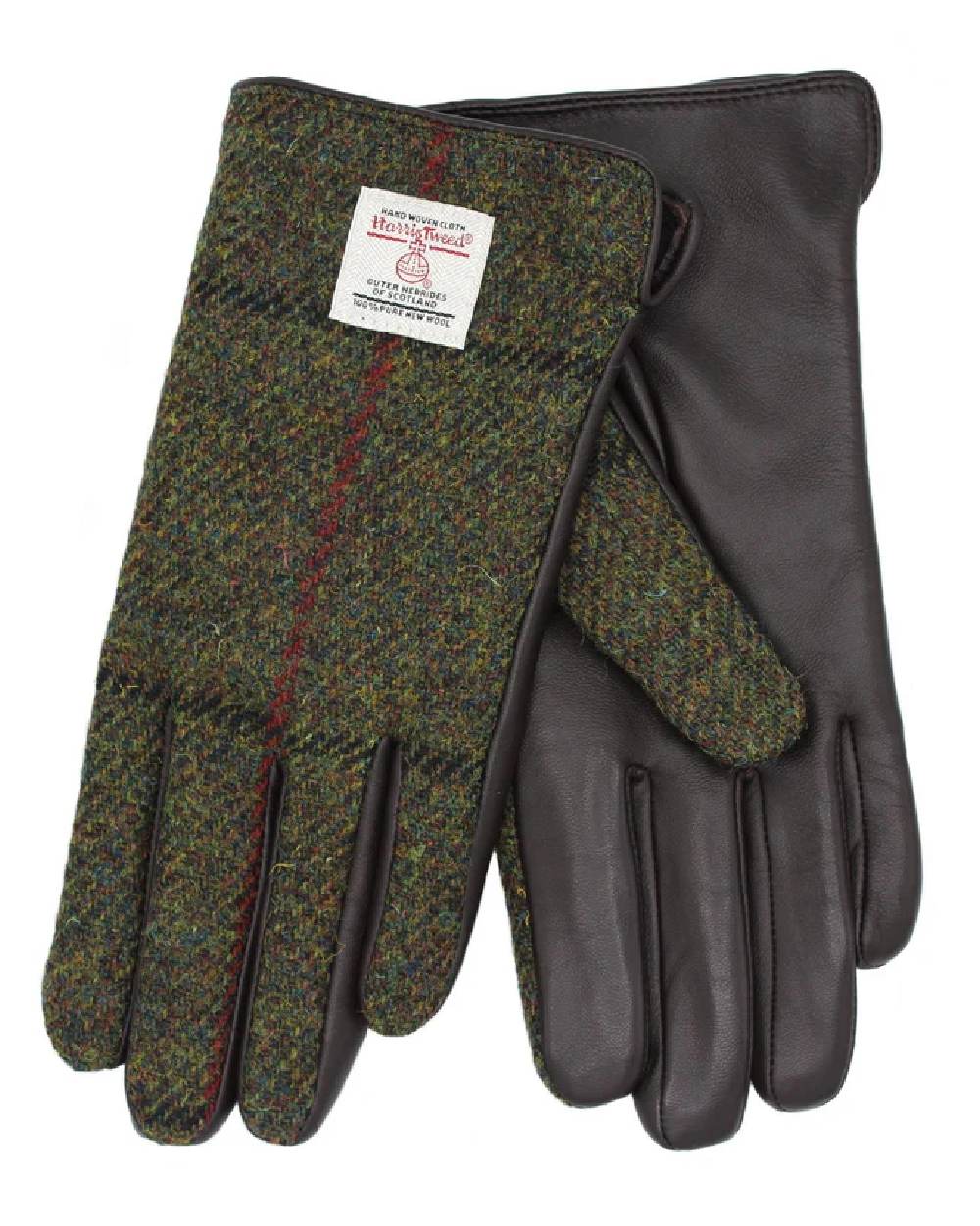 Heather Womens Skye Harris Tweed And Leather Gloves - Image 2