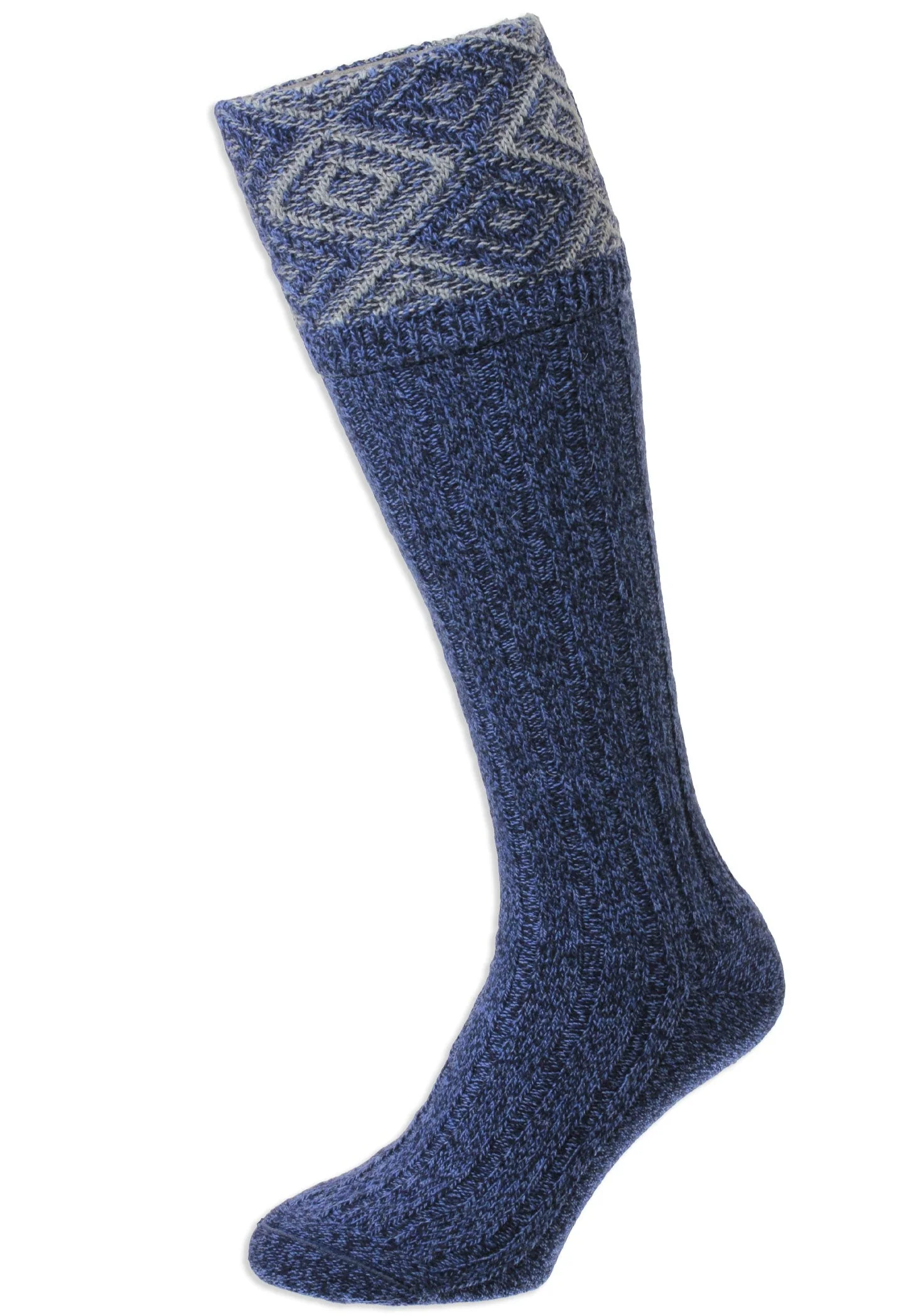HJ Hall Duncliffe Shooting Sock | Textured Diamond Top - Image 3