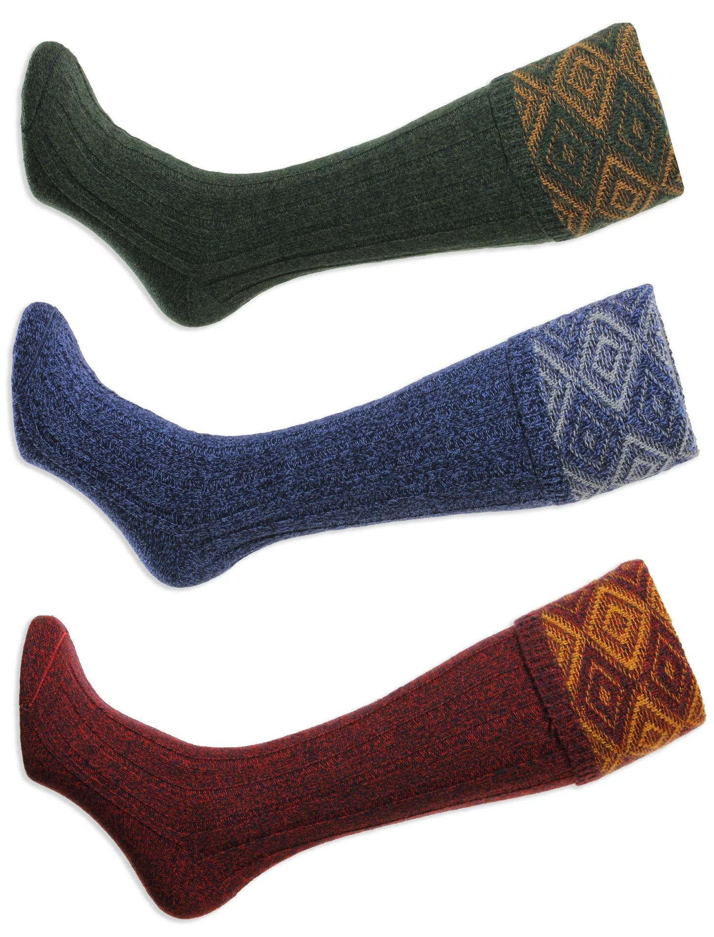 HJ Hall Duncliffe Shooting Sock | Textured Diamond Top - Image 5
