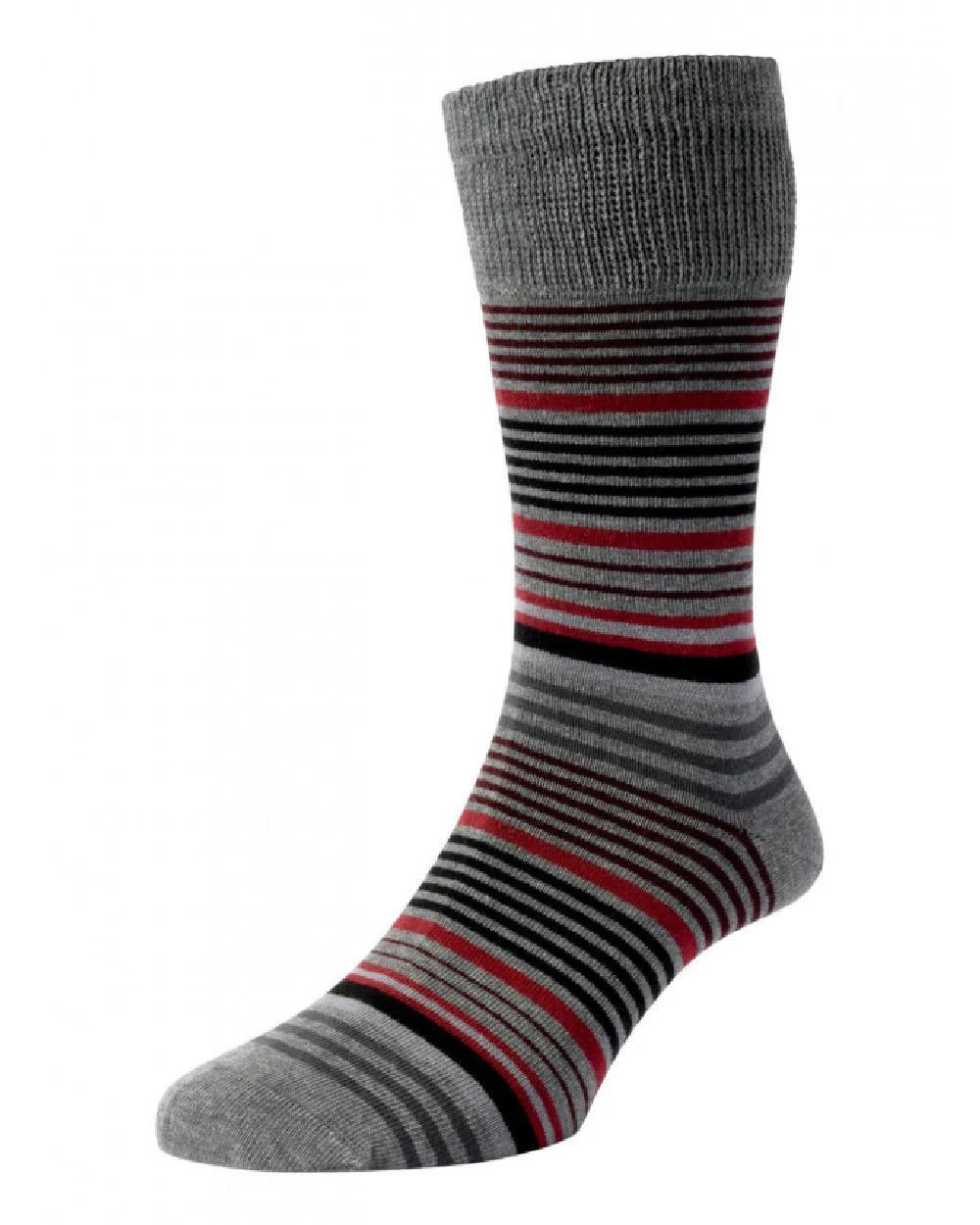 HJ Hall Graduated Stripe Comfort Top Socks - Image 2