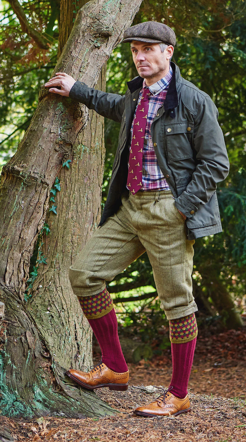 HJ Hall Hadleigh Merino Shooting Sock | Harlequin Top - Image 4