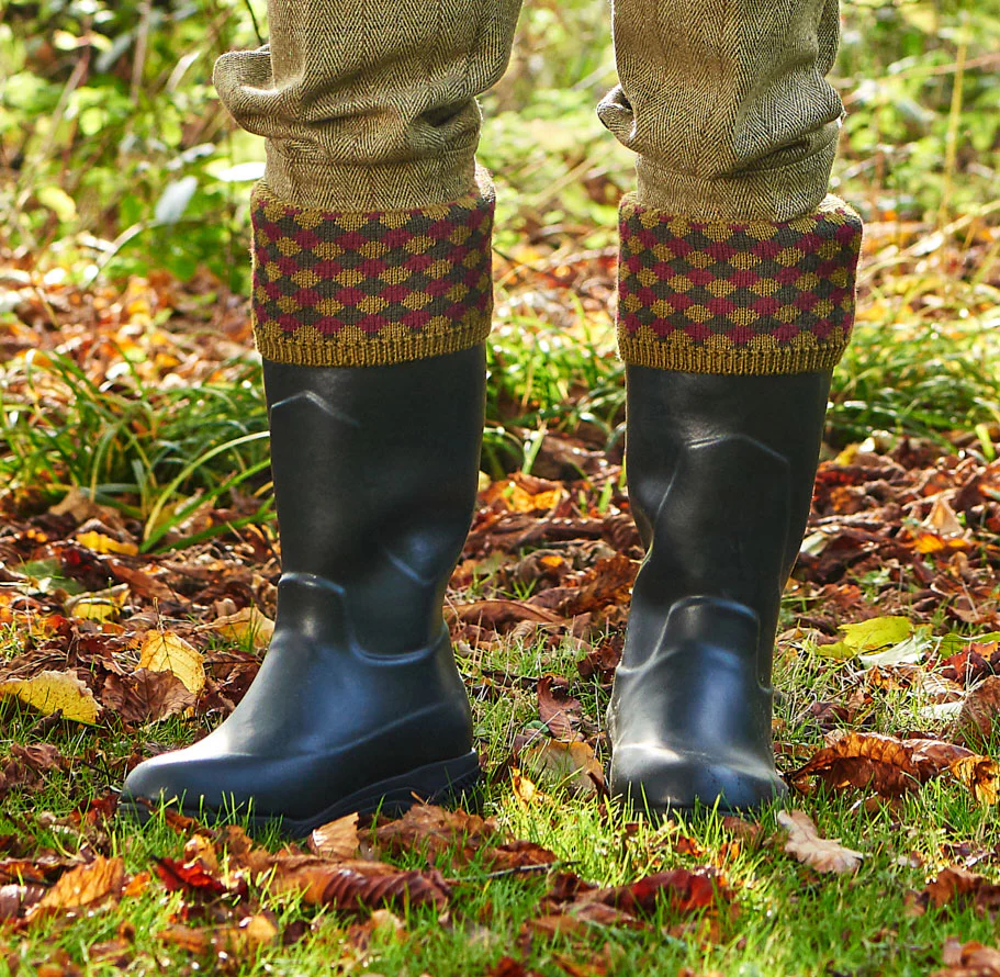 HJ Hall Hadleigh Merino Shooting Sock | Harlequin Top - Image 5