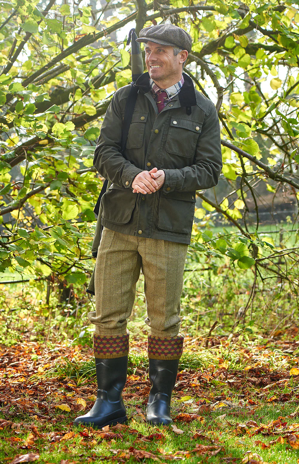 HJ Hall Hadleigh Merino Shooting Sock | Harlequin Top - Image 6