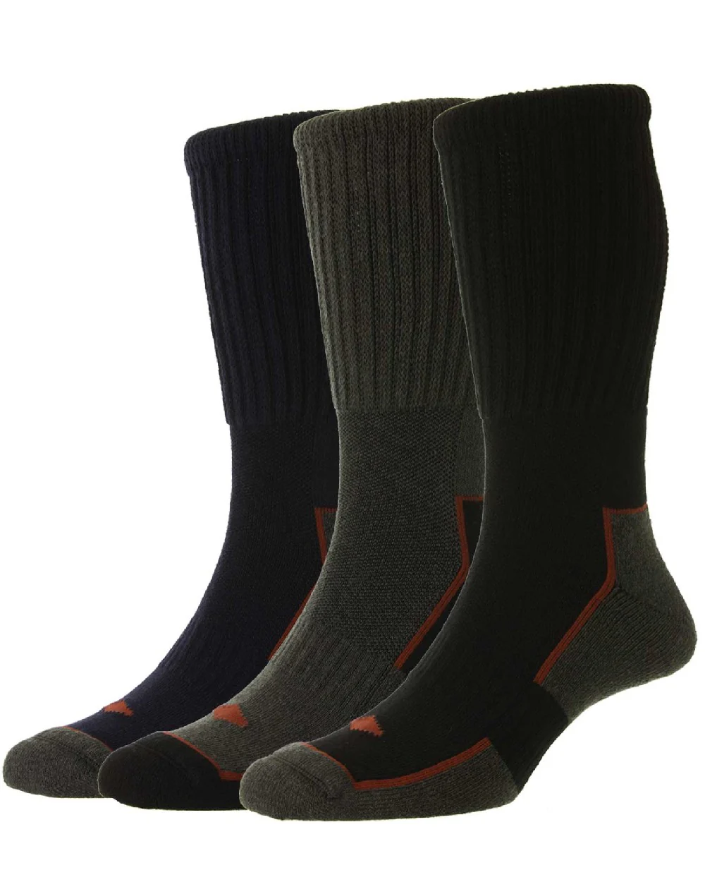 HJ Hall Long Cotton Comfort Top Work Sock Triple Pack - Image 2