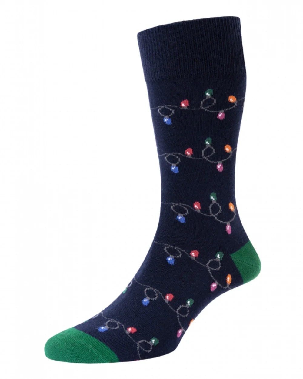 HJ Hall Mens Christmas Lights Motif Cotton Rich Socks - Image 3