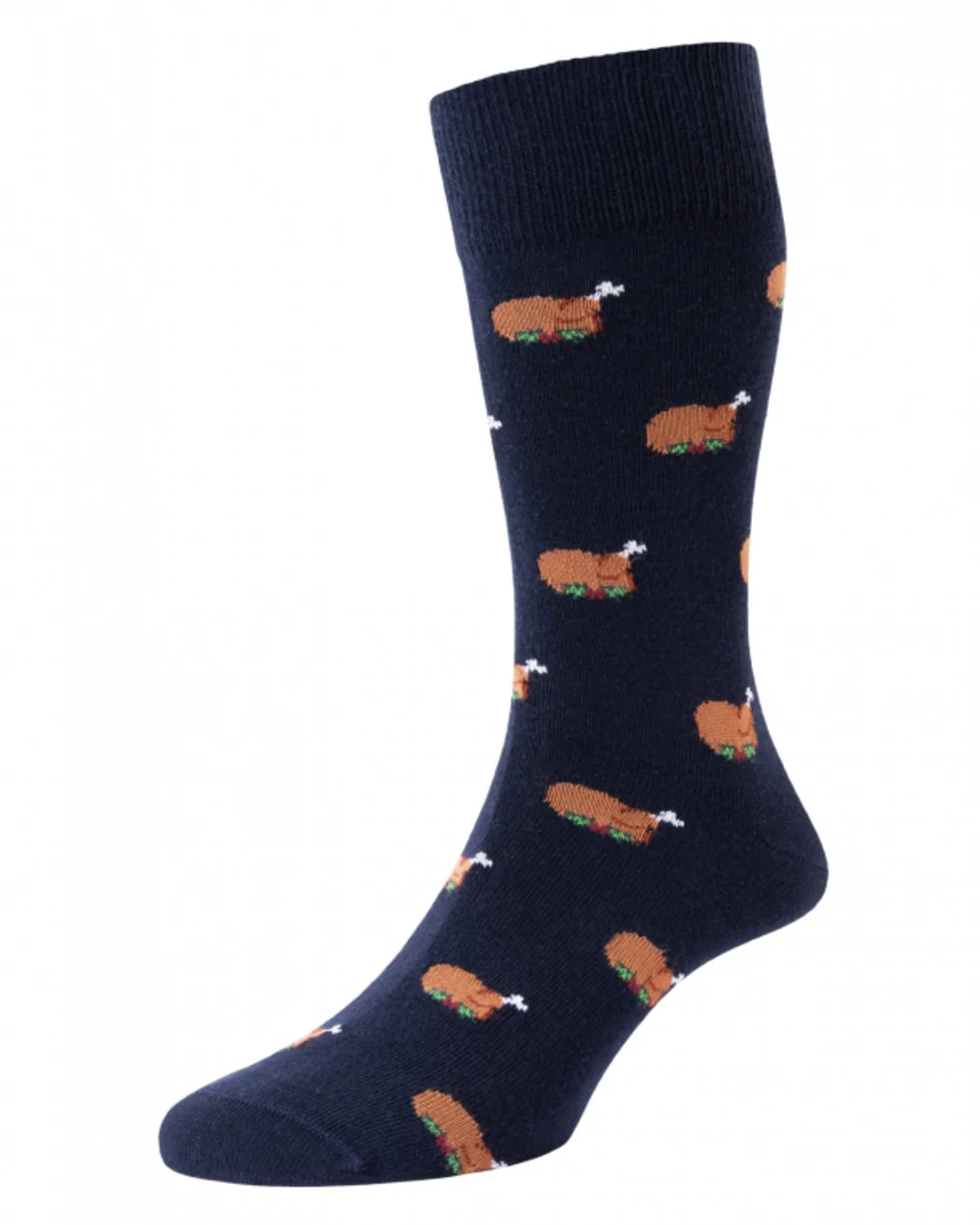 HJ Hall Mens Christmas Turkey Motif Socks Twin Pack - Image 2