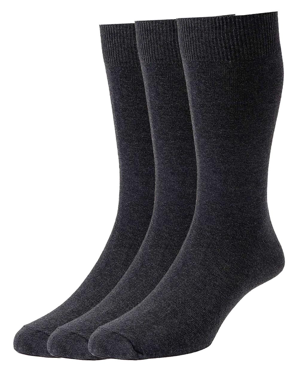 HJ Hall Mens Executive Plain Knit Socks Triple Pack - Image 2