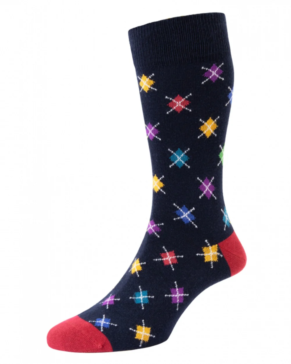 HJ Hall Mens Mini Argyle & Stripe Socks Triple Pack - Image 4