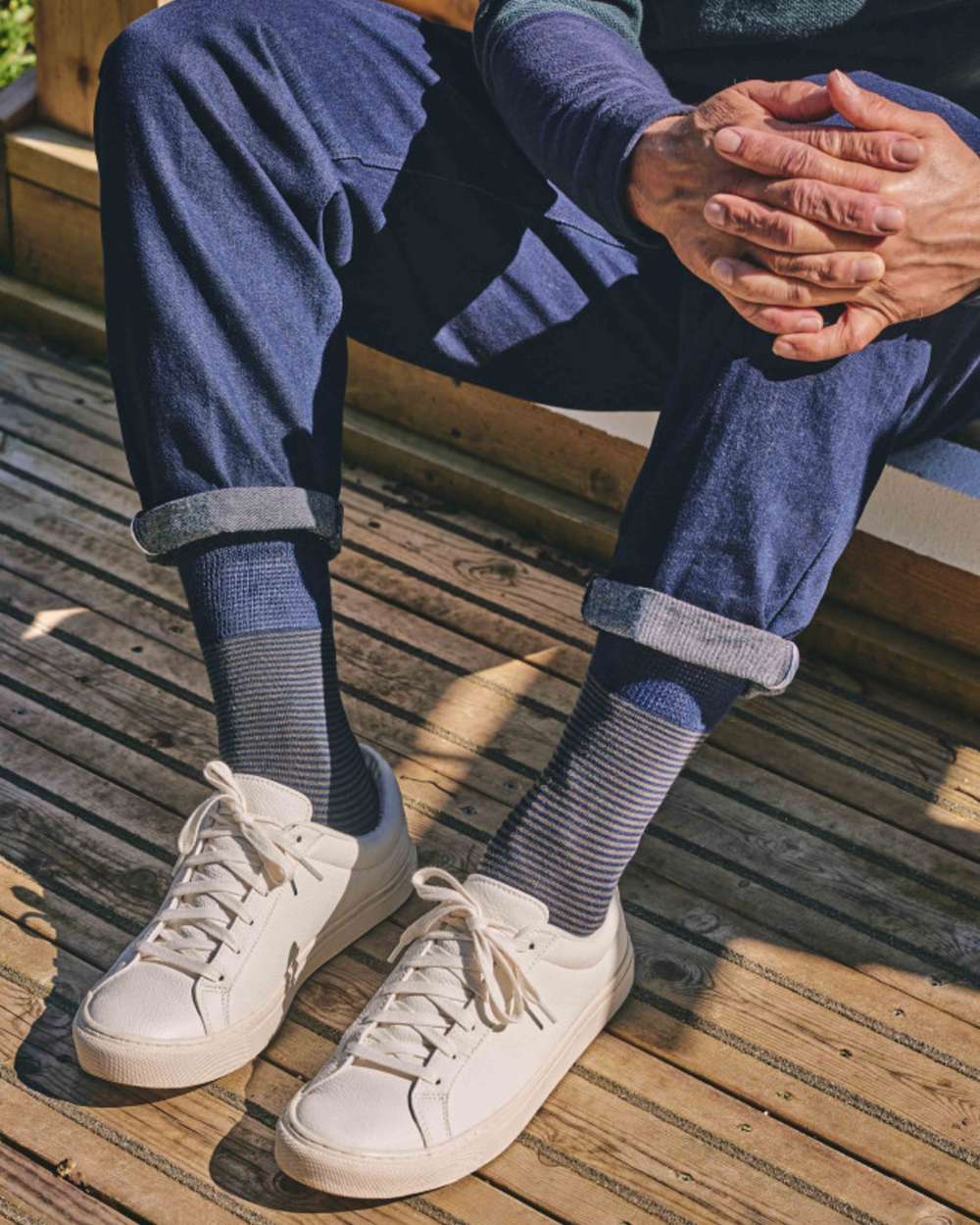 HJ Hall Narrow Stripe Bamboo Comfort Top Socks - Image 2