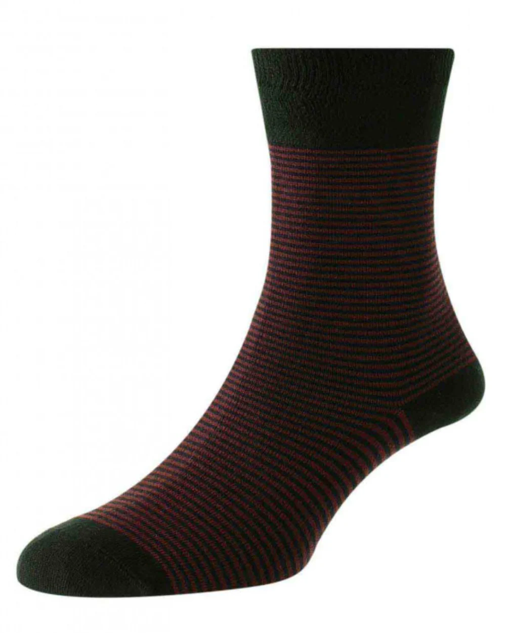 HJ Hall Narrow Stripe Bamboo Comfort Top Socks - Image 4