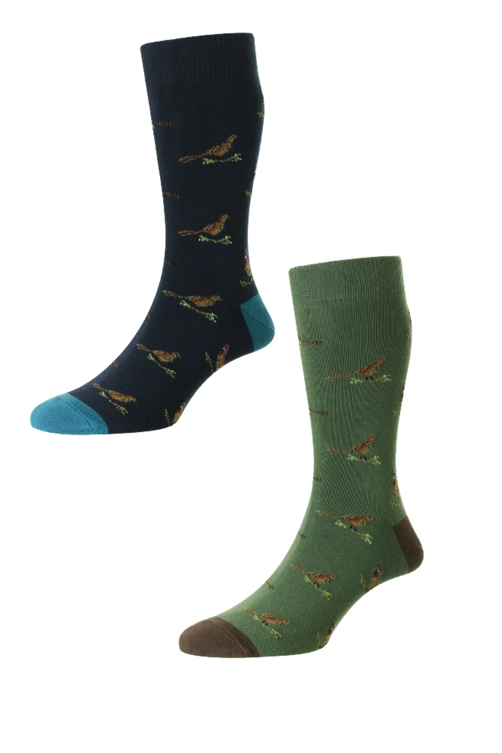 HJ Hall Pheasant and Grouse Motif Rich Cotton Socks - Image 3