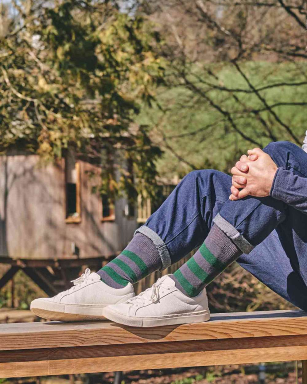 HJ Hall Rugby Stripe Organic Cotton Comfort Top Socks - Image 2