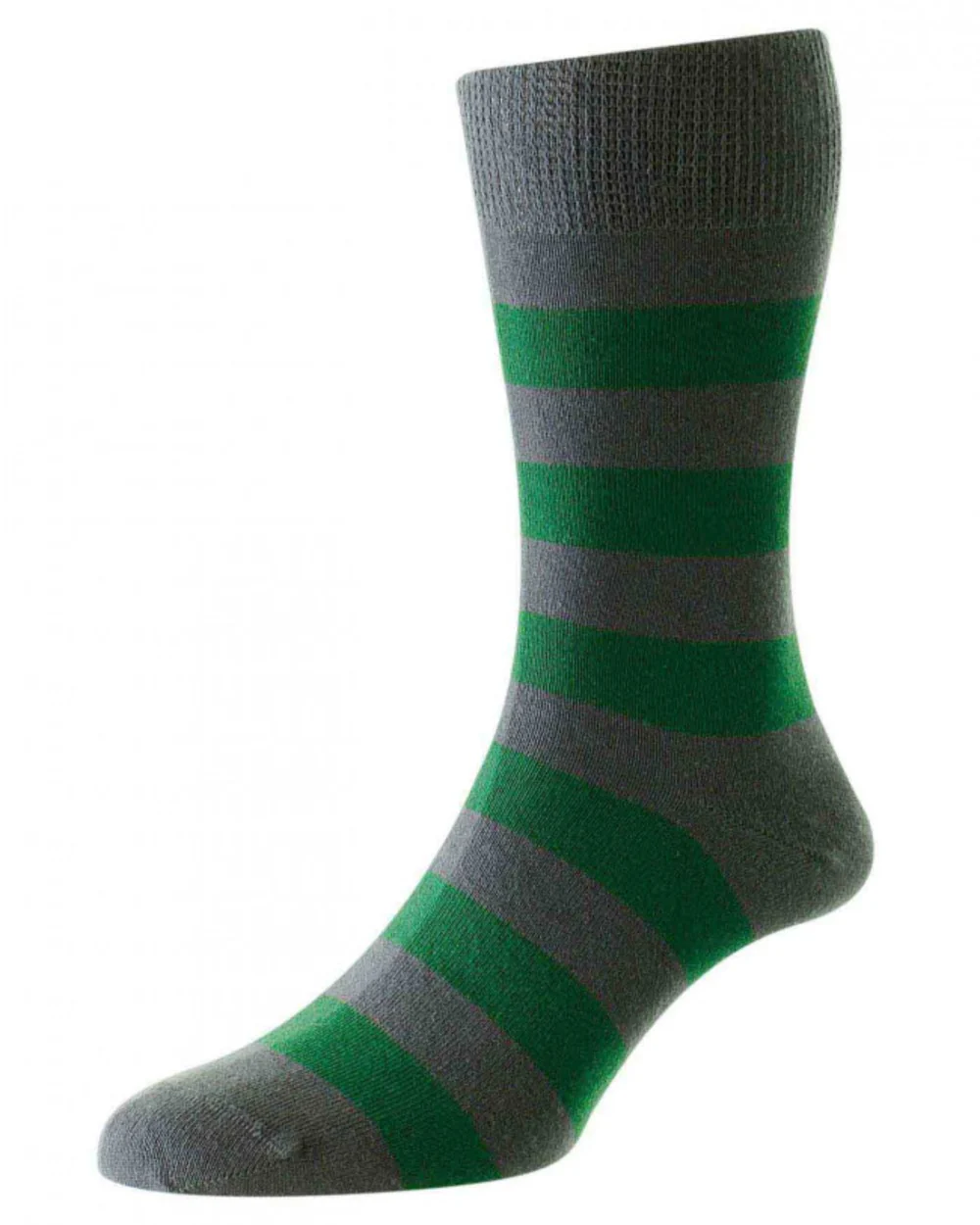 HJ Hall Rugby Stripe Organic Cotton Comfort Top Socks - Image 3