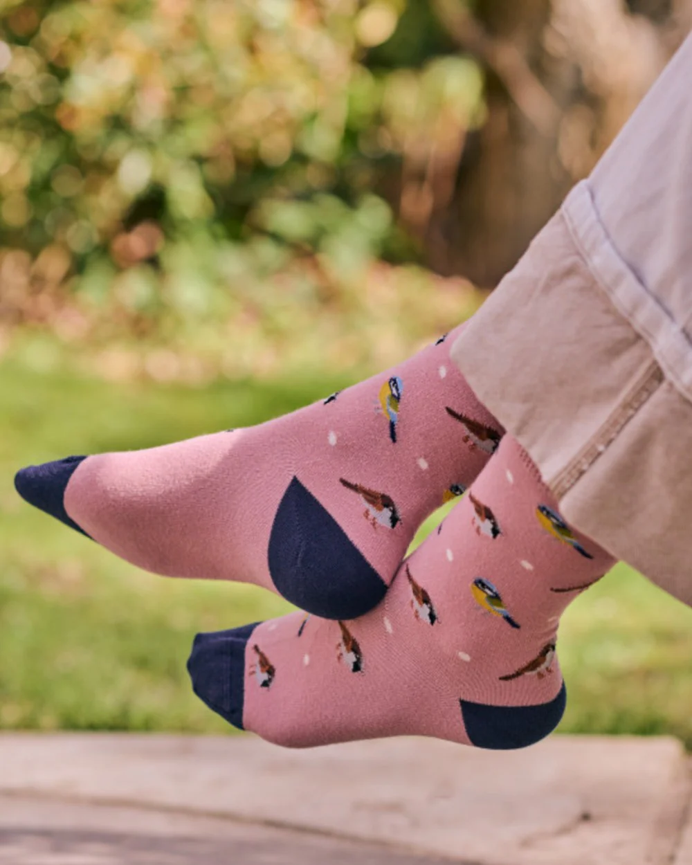 HJ Hall Womens Garden Birds Motif Socks - Image 3