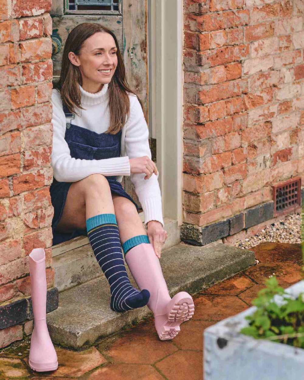 HJ Hall Womens Stripe Welly Socks - Image 2