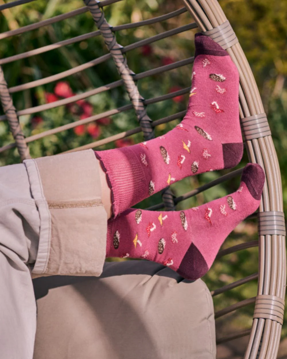 HJ Hall Womens Woodland Motif Comfort Top Socks - Image 2
