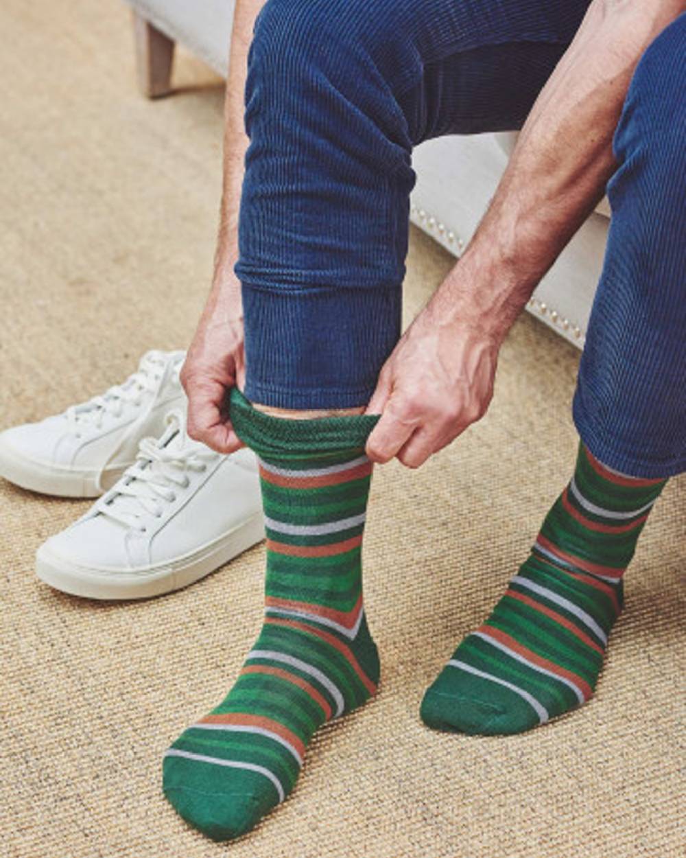HJ Hall Multi Stripe Comfort Top Socks - Image 2