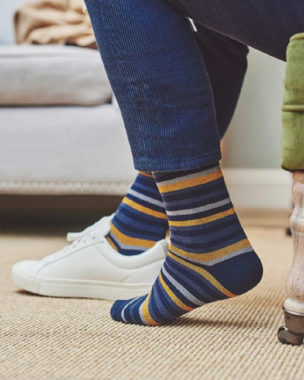 HJ Hall Multi Stripe Comfort Top Socks - Image 4