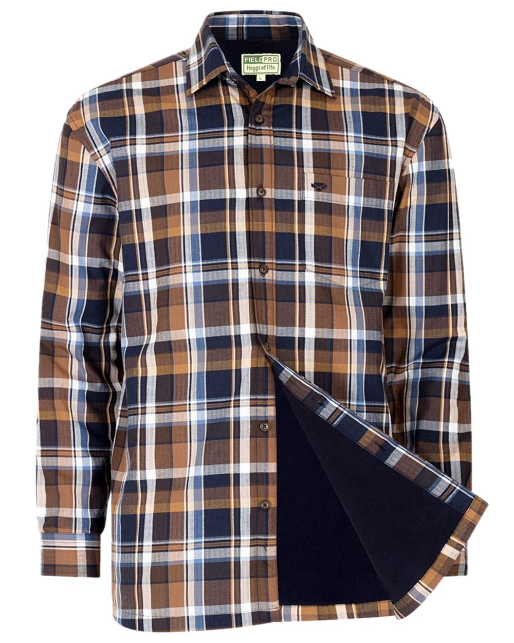 Hoggs of Fife Arran Micro Fleece Lined 100% Cotton Shirt - Image 2