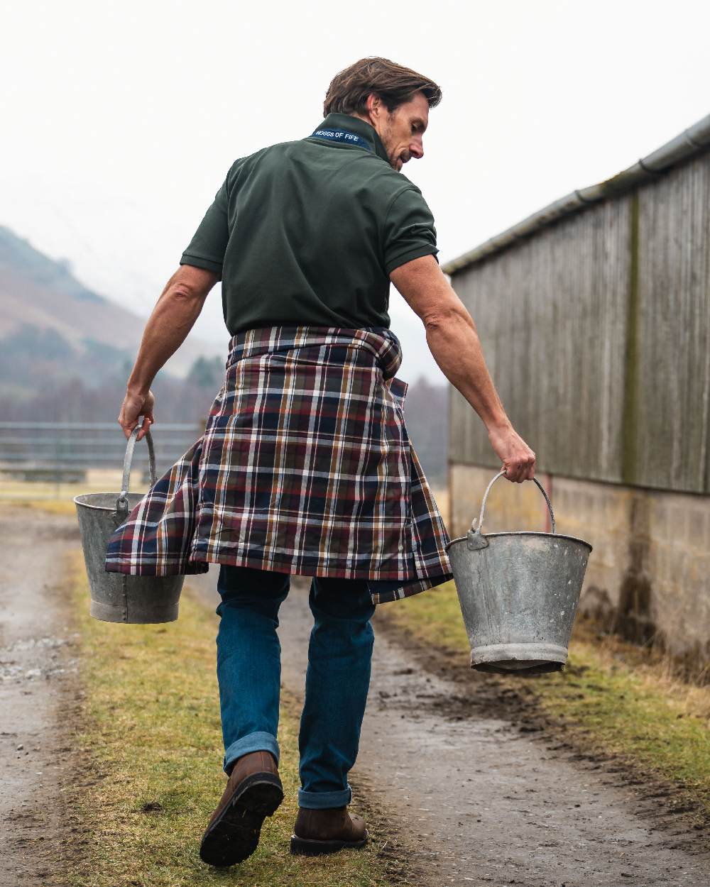 Hoggs of Fife Arran Micro Fleece Lined 100% Cotton Shirt - Image 8