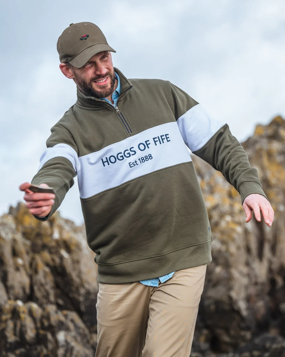 Hoggs of Fife Dumfries 1888 Mens Quarter Zip Sweatshirt - Image 4