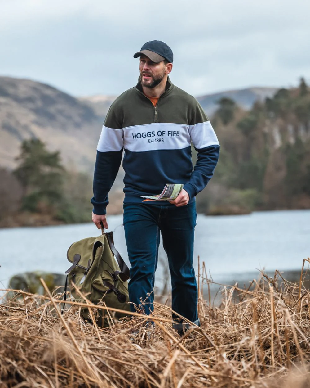 Hoggs of Fife Dumfries 1888 Mens Quarter Zip Sweatshirt - Image 5