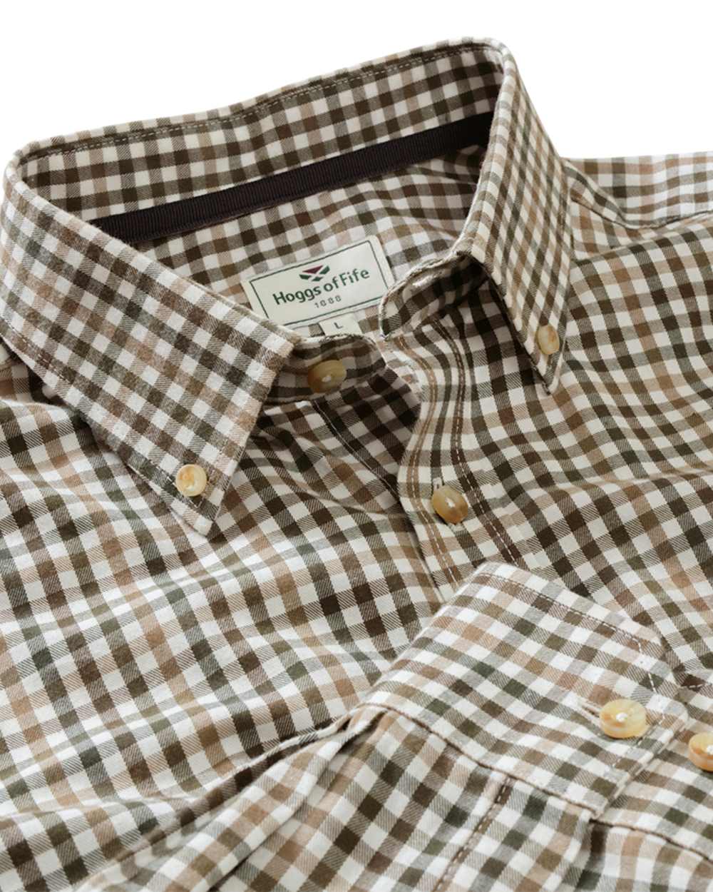 Hoggs of Fife Garvock Cotton Twill Herringbone Check Shirt - Image 4