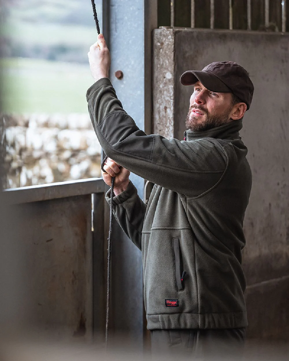Hoggs of Fife Green King II 1/4 Zip Bonded Fleece - Image 4
