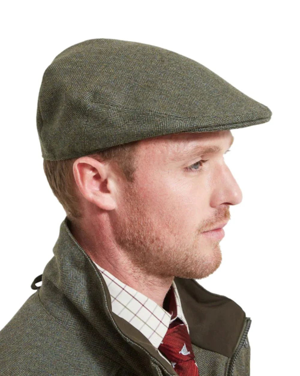 Hoggs of Fife Herringbone Waterproof Tweed Flat Cap - Image 7