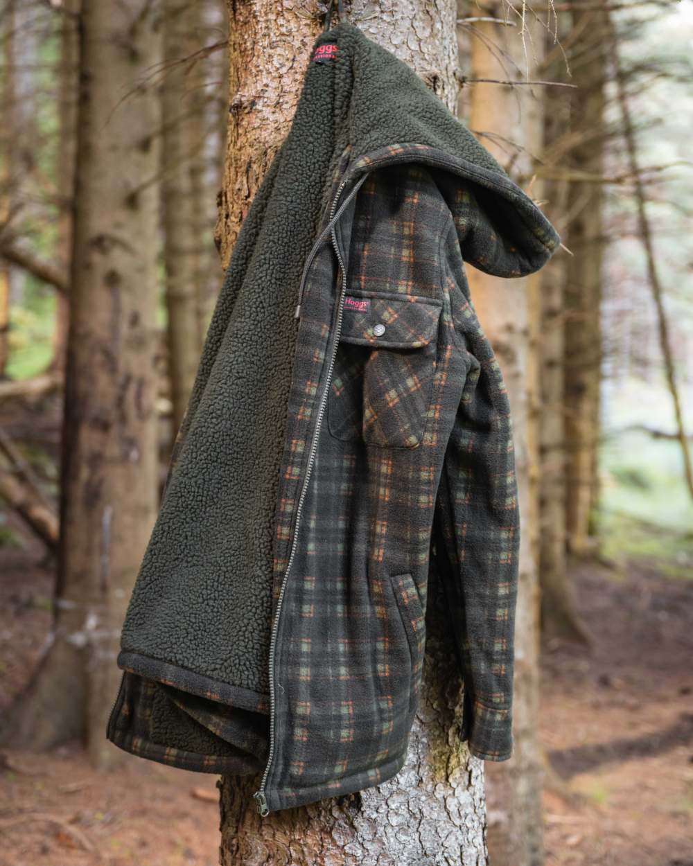 Hoggs of Fife Mens Caithness Hooded Fleece Shacket - Image 4