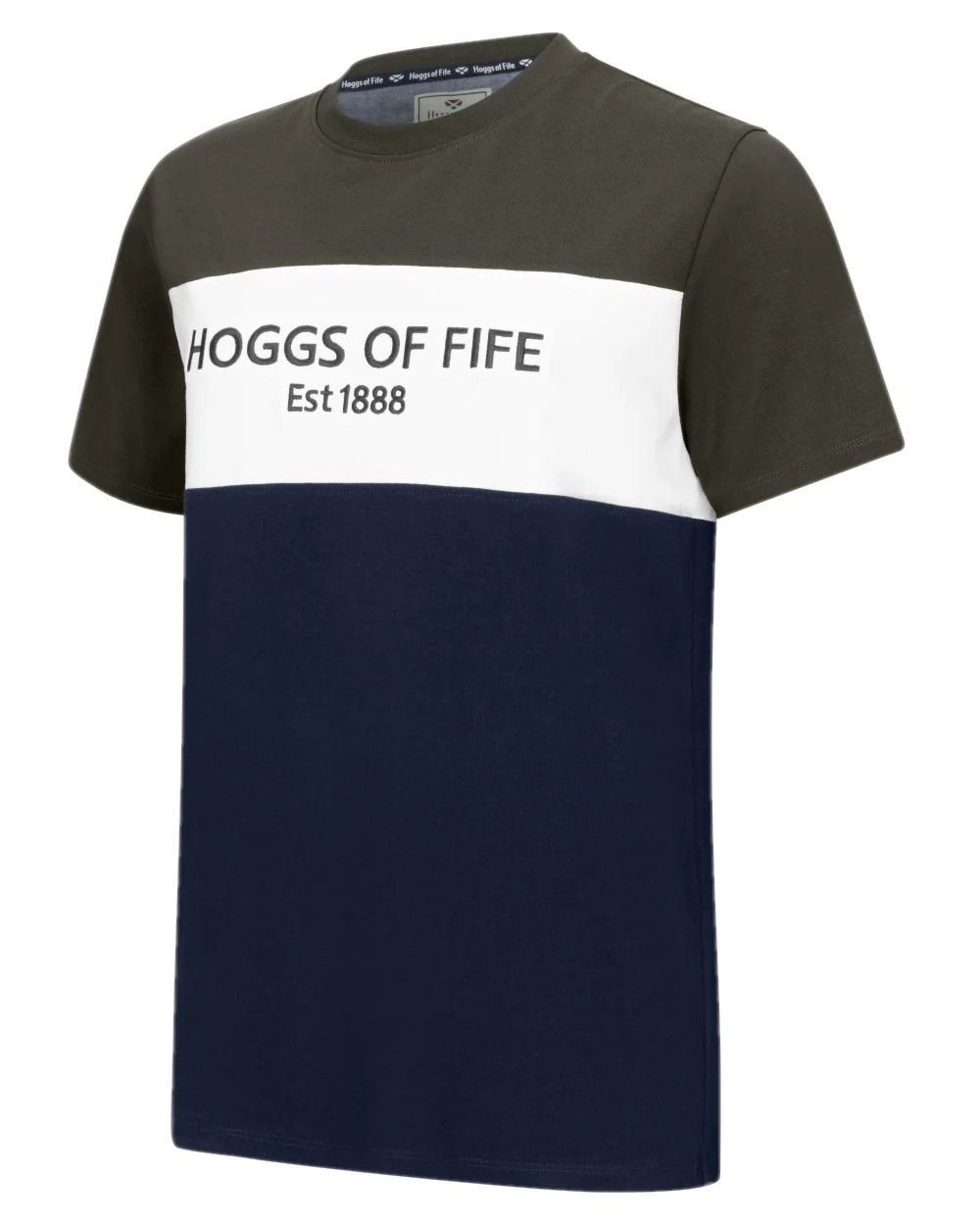 Hoggs of Fife Mens Dalbeattie Colour Block T-Shirt - Image 4