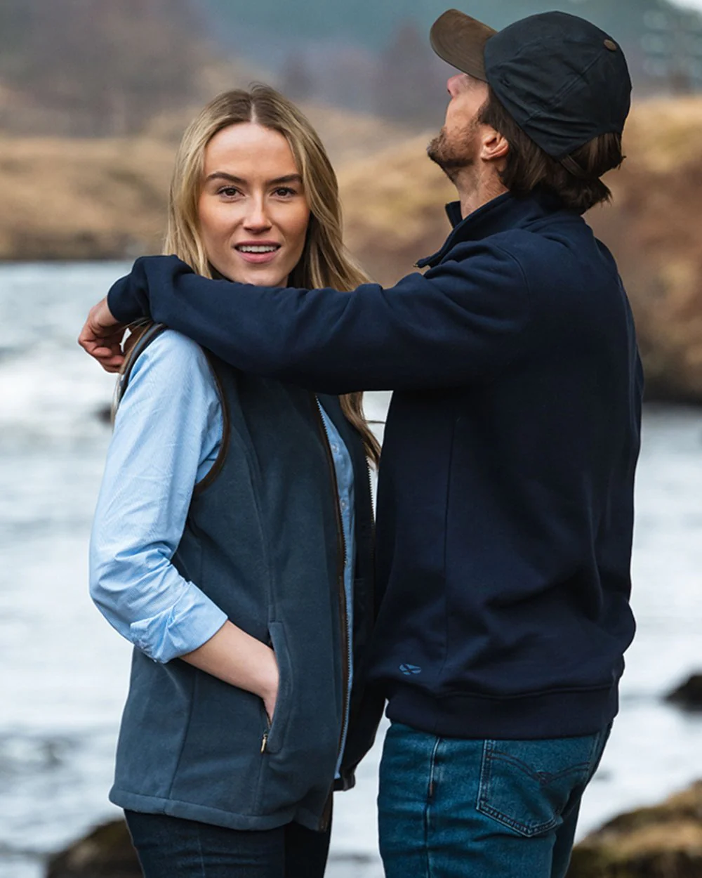 Hoggs of Fife Mens Galloway 1888 Plain Quarter Zip Sweatshirt - Image 2