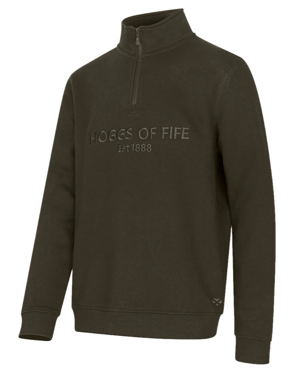 Hoggs of Fife Mens Galloway 1888 Plain Quarter Zip Sweatshirt - Image 5
