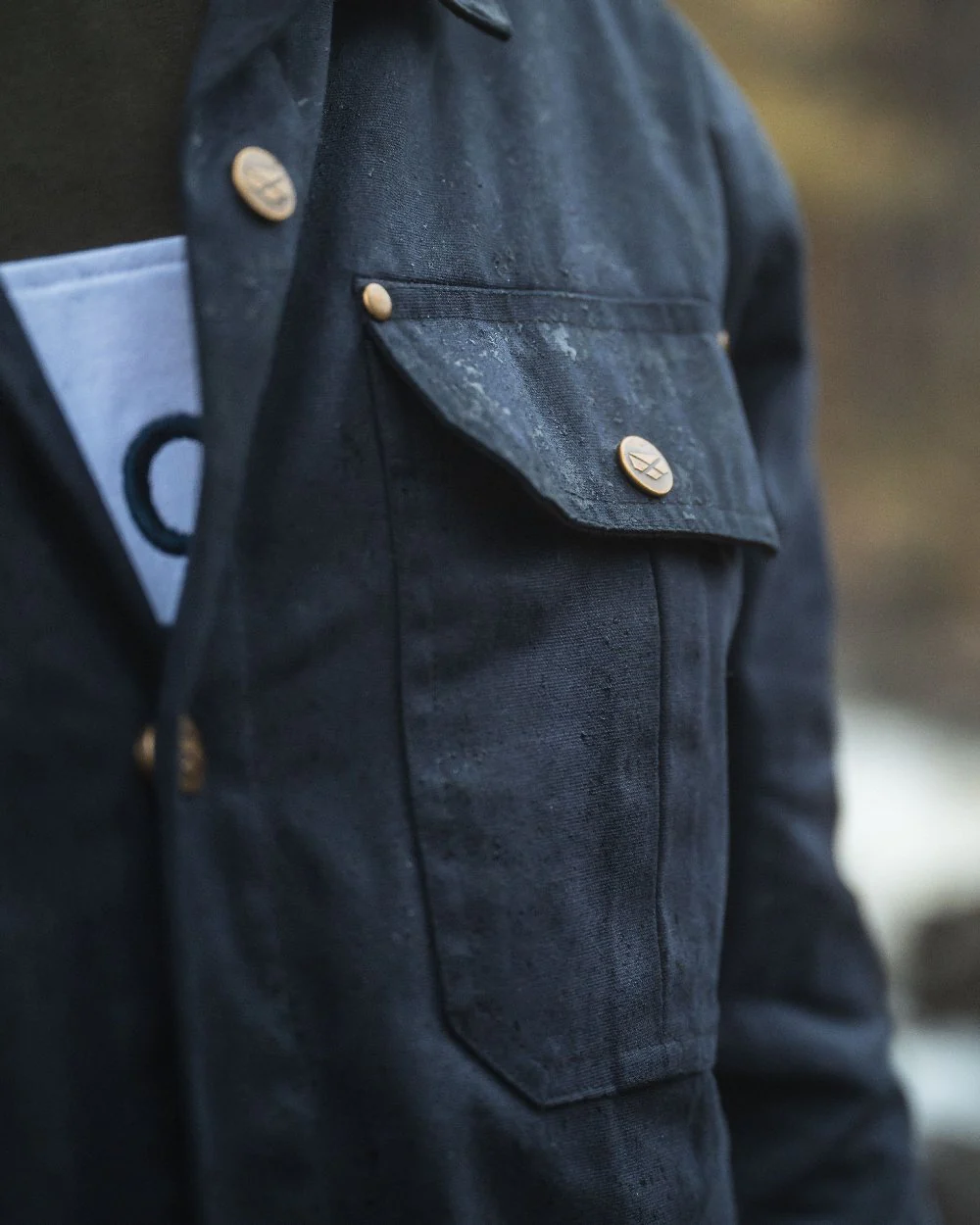 Hoggs of Fife Mens Huntly Waxed Canvas Utility Overshirt - Image 5