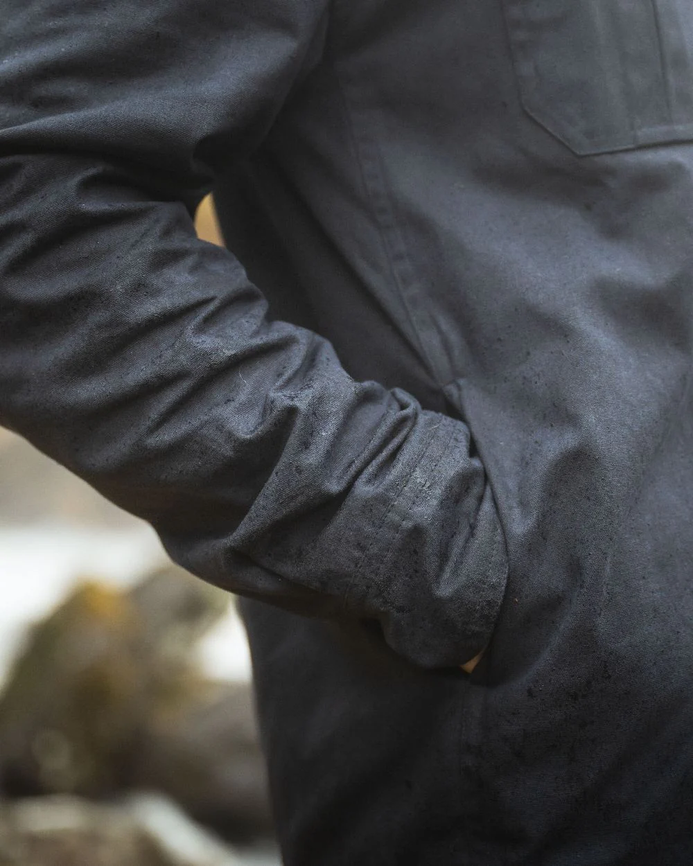 Hoggs of Fife Mens Huntly Waxed Canvas Utility Overshirt - Image 6