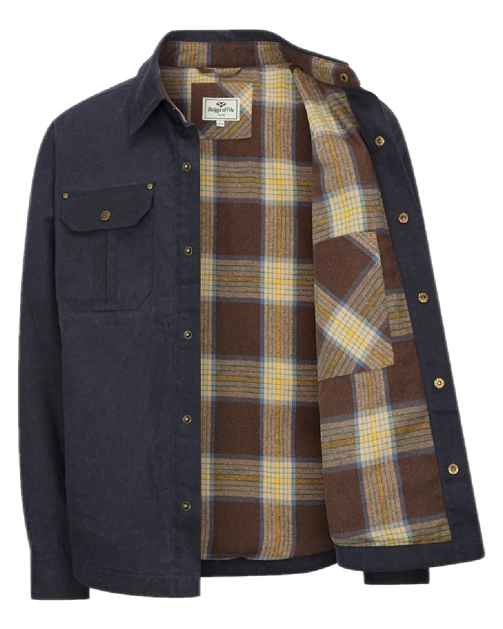 Hoggs of Fife Mens Huntly Waxed Canvas Utility Overshirt - Image 7