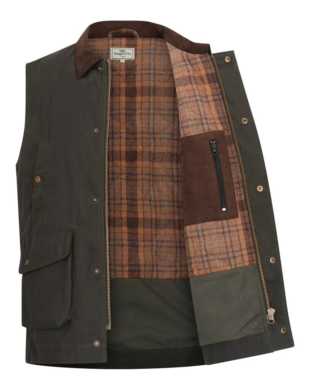 Hoggs of Fife Mens Maxton Padded Waxed Waistcoat - Image 2
